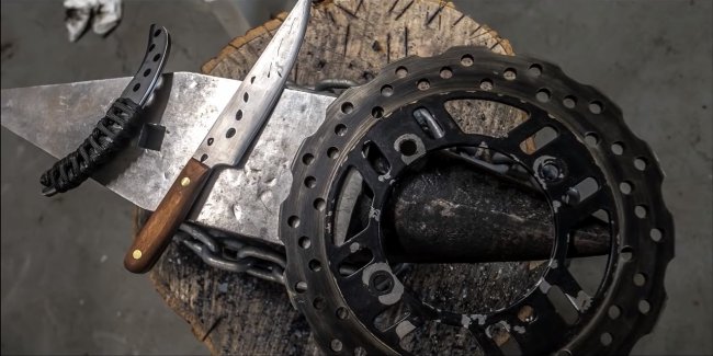Ковка ножей из тормозного диска мотоцикла